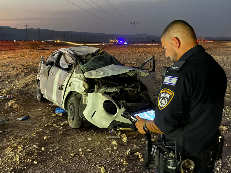 זירת התאונה בכביש 90