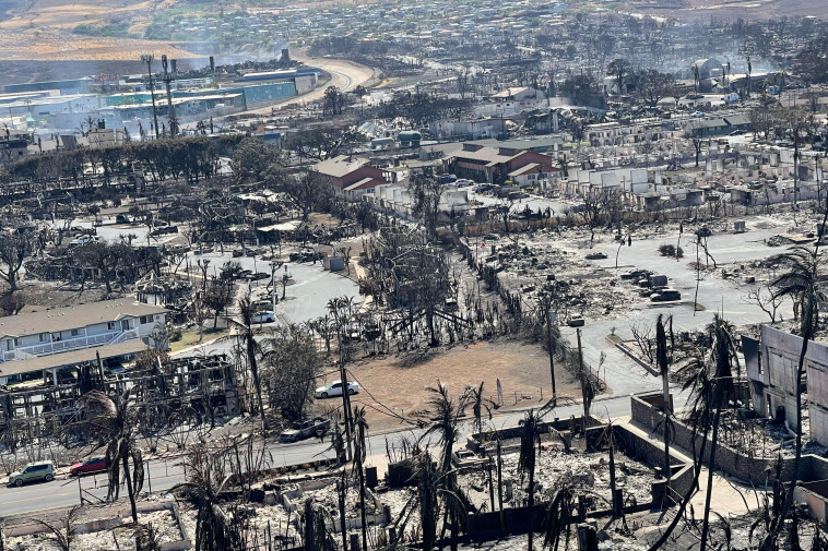 הנזק העצום שנחשף לאחר השריפה באי מאווי (צילום: Handout via REUTERS)