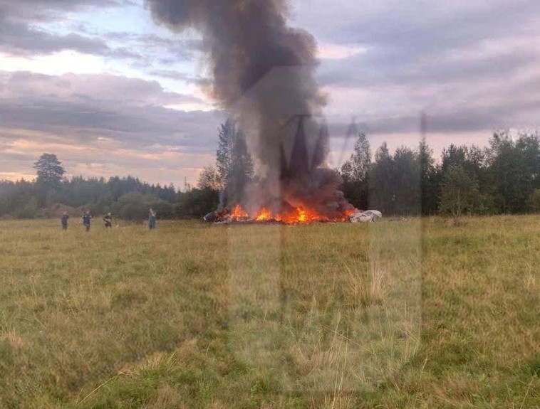התרסקות המטוס עליו היה מפקד כוח ואגנר יבגני פריגוז'ין (צילום: Ostorozhno Novosti/Handout via REUTERS)