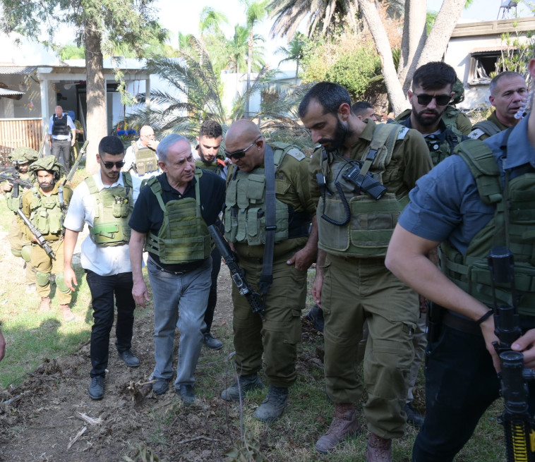 בנימין נתניהו בסיור בעוטף עזה  (צילום: אבי אוחיון, לע''מ)