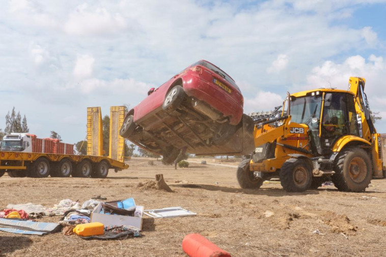 פינוי הרכבים בעוטף עזה