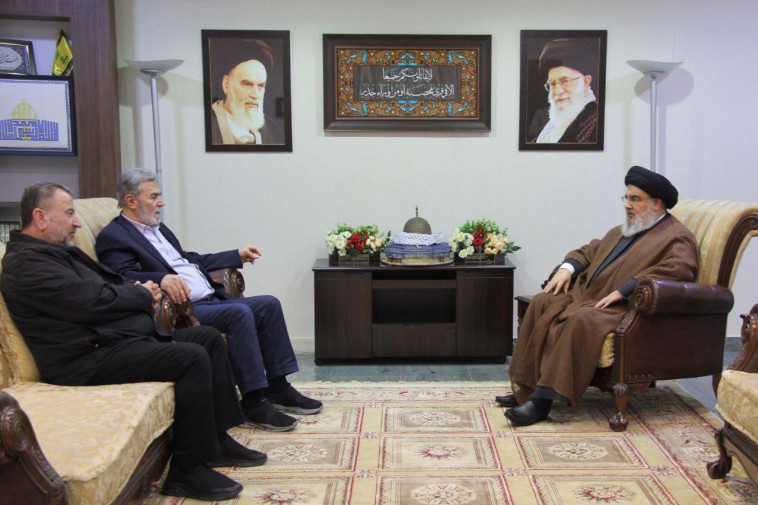 נסראללה נפגש במפגש עם בכירי חמאס והג'יהאד האסלאמי (צילום: רשתות ערביות,שימוש לפי סעיף 27א')