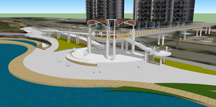 הדמיה של הגשר המתוכנן מעל דרך הרב מלכה