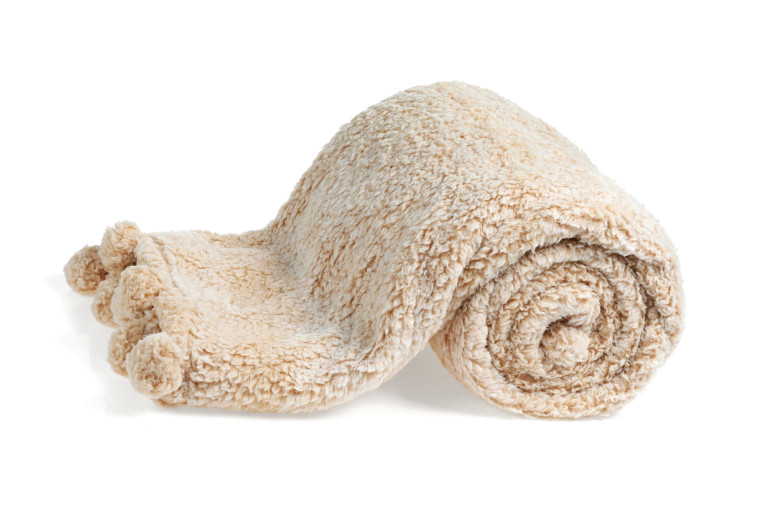 שמיכת פונפונים ללין