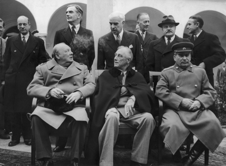 סטלין, רוזוולט וצ'רצ'יל במלחמת העולם השנייה (צילום: gettyimages)