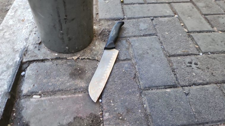 הסכין שעל פי החשד שימשה את המחבל  (צילום: דוברות המשטרה)