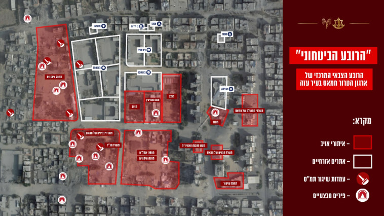 צילום אוויר של הרובע הביטחוני