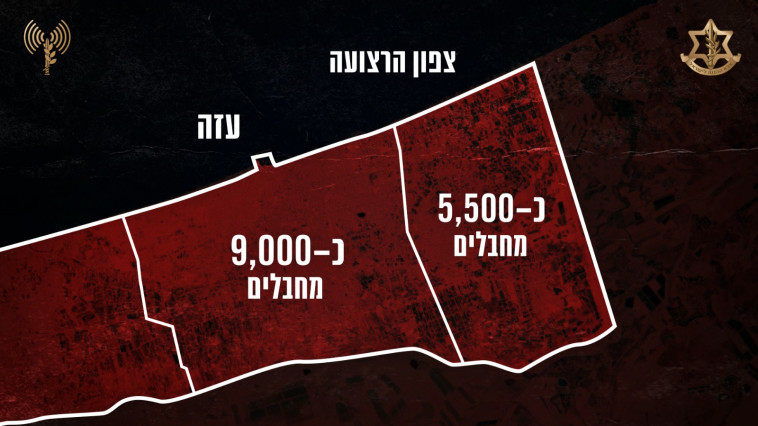 פיזור מחבלי החמאס בצפון רצועת עזה (צילום: דובר צה''ל)