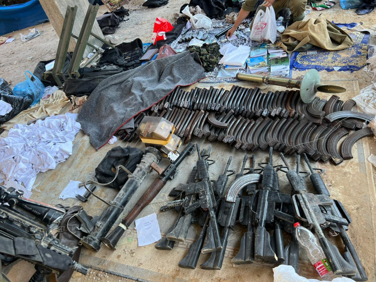 אמצעי לחימה שנמצאו במוצב הג'יהאד האסלאמי בעזה