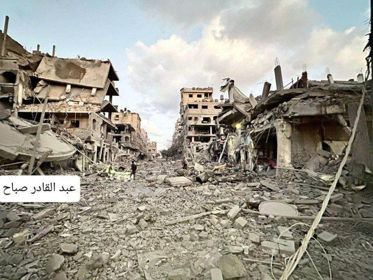 בתים בבית לאהיה לאחר תקיפות צה''ל (צילום: רשתות ערביות, שימוש לפי סעיף 27 א')