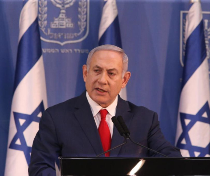 בנימין נתניהו בהצהרה לתקשורת, צילום: אבשלום ששוני