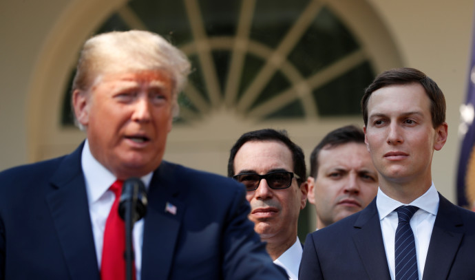 לא זכו לתמיכת מדינות ערב. ג'ארד קושנר ודונלד טראמפ, צילום: רויטרס