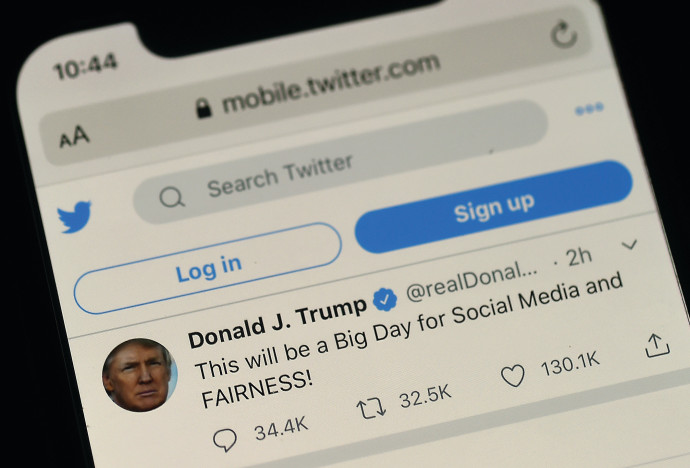 ציוץ של הנשיא דונלד טראמפ. צילום: Getty images